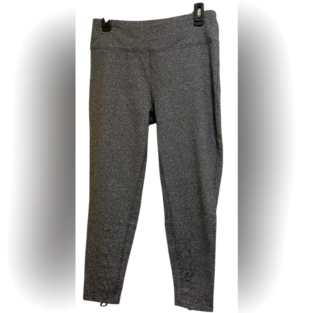 DONNA KARAN ACTIVE LEGGINGS PANTS ANKLE WOMEN CUT OUT BACK COLOR GREY SIZE LARGE - Picture 1 of 14
